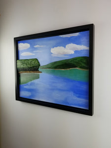 Painting - Ashokan Reservoir Reflection - Mixed Media