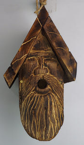 Hand Carved Wood Spirit Bird House