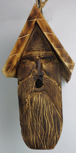 Hand Carved Wood Spirit Bird House